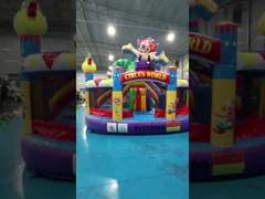 EN14960 Combos inflables con tema payaso PVC 5.2x5m Casa de rebote para niños pequeños