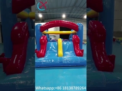 Casa de salto comercial con soplador de doble deslizamiento Casa de salto inflable con combinación de doble deslizamiento