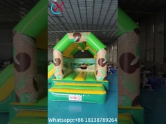 Commercial Grade Inflable Combo Árbol de coco Playa de arena Inflable Casa de salto con tobogán
