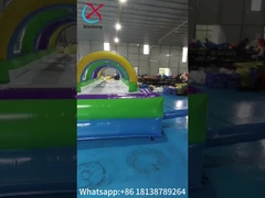 Deslizamientos de agua inflables de carril único Niños Adultos Fiesta de alquiler de la costumbre Deslizamiento de agua inflables con piscina