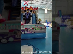 Impresión digital ignífugo Comercial Deslizador inflable de ruedas abiertas Carro de carreras Deslizador inflable Porter