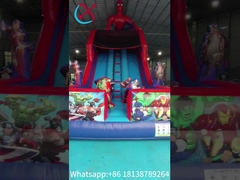 Deslizador Inflable Seco Spiderman Héroes de dibujos animados Deslizadores Inflables Dobles Castillo Para Niños Y Adultos