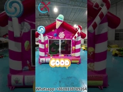 Casa de salto inflable para exteriores y interiores de grado comercial Casa de golosinas rosa Castillo de salto inflable