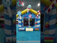 Casa de salto inflable para exteriores y interiores de grado comercial Casa de dulces azul Castillo de salto inflable