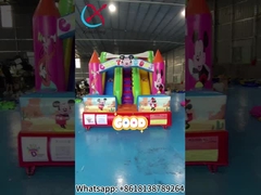 Impresión digital comercial Deslizador seco inflable Mickey Mouse dibujos animados Castillo inflable para exteriores