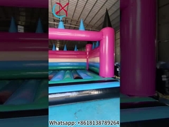 Commercial al aire libre gigante inflable casa de rebote colorida boda inflable gran castillo de salto