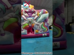 Nueva Impresión Digital de Diseño Inflable Casa de Salto con Diapositivas Unicornio Inflable Castillo de Salto
