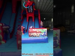Comercial doble diapositivas hinchables Spider-Man inflables de diapositivas secas Castillo para niños y adultos