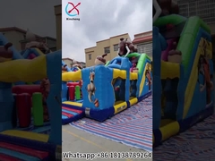 Casa de salto inflable Curso de obstáculos de la Edad de Hielo Ciudad de diversión inflable