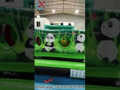 Cursos de obstáculos inflables Panda Jumping Castillo Parque de juegos