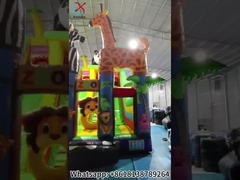 Animales inflables del zoológico, toboganes de pandas, castillo inflables