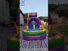 Deslizamiento gigante inflable Deslizamientos de agua dobles inflables Castillo de Long Lane