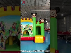 Custom Green Mickey Minnie Cute Anime Temático Niños Salto Castillo