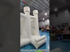 Inflable Casamiento Blanco Castillo Rebordante Con tobogán Para la Fiesta del Evento