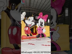 Mickey y Minnie Inflable Casa Rebosa Con Deslizadores Castillo Combo