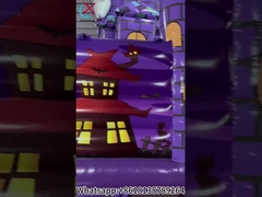 Ciudad Inflable Divertida Halloween Calabazas Púrpura Castillo Inflable