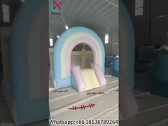 Bounce House Slide Combo Rainbow Indoor Inflatable Bounce con tobogán
