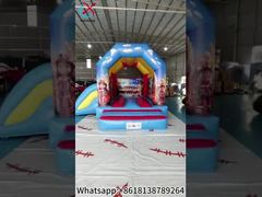 Ver castillo inflable para bomberos, castillo hinchable con tobogán, castillo hinchable a la venta, demostración
