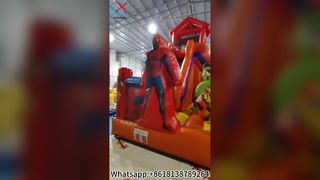 Diversión combinada con tobogán de la casa inflable de los Vengadores
