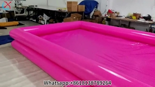 ¡Diversión de fiesta en la piscina inflable rosa personalizada!