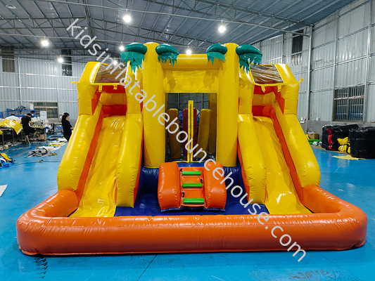PVC 4x4x3m Combos inflables Pequeña casa de salto Niños Castillo de salto con tobogán