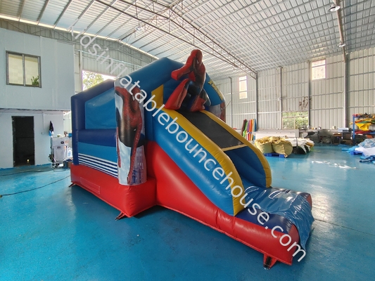 A prueba de fuego 0.55mm Inflable Jumping Castle Bouncer Combo Con Slide Spiderman