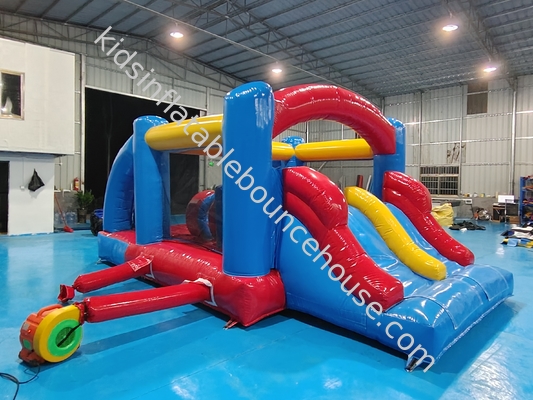 Casa de salto comercial con soplador doble deslizador Inflable Casa de salto con doble deslizador combinado para la venta