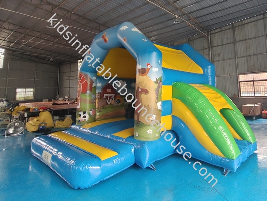 Commercial Kids Inflable Jumping Castle con tema de la granja de toboganes Inflable Casa Rebobina Combo para el exterior interior