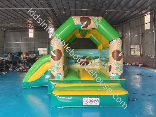 Commercial grado inflables combo árbol de coco playa de arena inflables casa de salto con deslizamiento castillo de salto para la venta