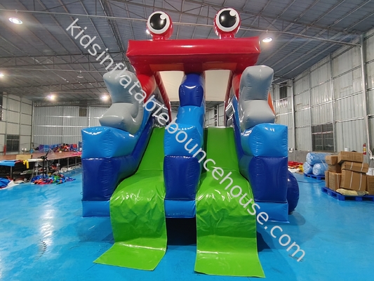 Grado comercial inflables deslizamiento seco de cangrejo dibujos animados inflables altos doble deslizamientos para niños y adultos