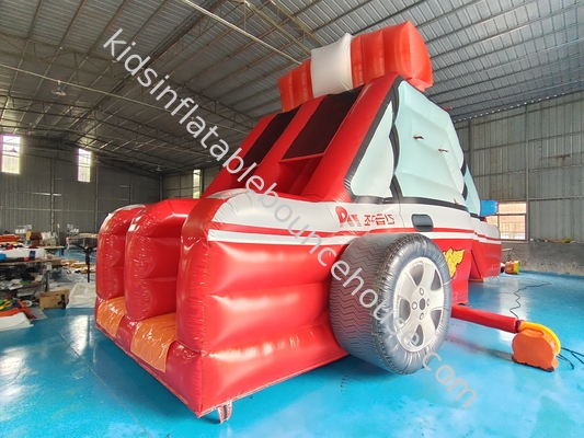 Slide inflable personalizado Cartón de camión de lucha contra incendios Slides secos dobles inflables