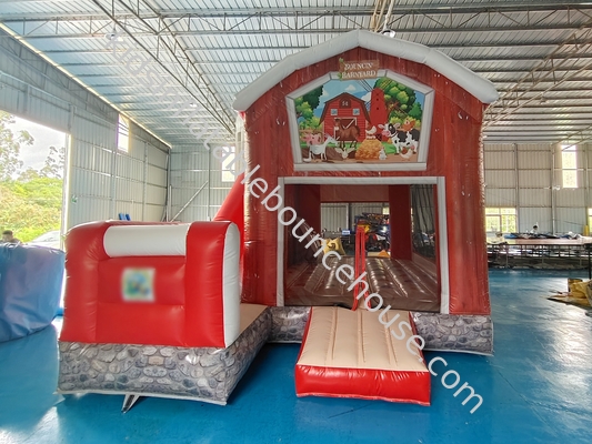 Comerciante de PVC lonas resistentes al fuego Baffle Inflable Casa de rebote con tobogán Inflable Combo Castillo para Niños