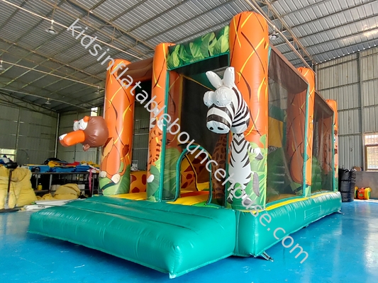 Personalizado Popular Inflable Castillo Animales Figuras Inflable Casa de salpicadero con tobogán seco Casa de salto para el evento