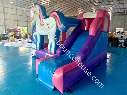 Castillo inflable de alta calidad Unicornio dibujos animados Casa inflable con salto de tobogán Casa para niños