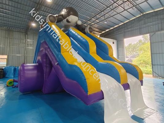 Impresión digital de diapositivas inflables secas castillo doble diapositivas inflables diapositivas gigantes dibujos animados de tiburones para niños y adultos