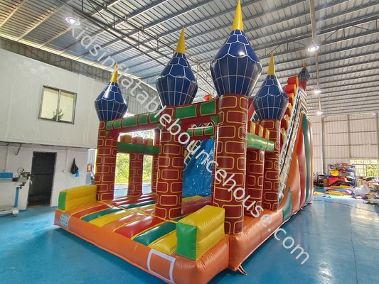 Comercial PVC deslizamiento inflable castillo deslizamientos anchos castillo de encanto exótico deslizamiento seco inflable para niños y adultos