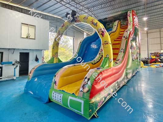 Comerciante de aire libre Deslizamiento Inflable Seco Castillo Disney Mickey Mouse Cartoon Party Deslizamiento Inflable Seco Para Niños Y Adultos