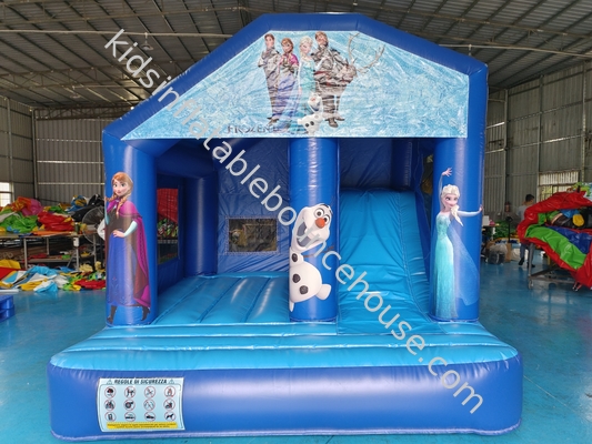 Venta caliente Casa de salto inflable comercial con diapositivas La princesa congelada Combo inflable de dibujos animados para niños