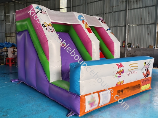 Comercial 0.55 Pvc Impresión digital hinchable Deslizador seco Mickey Mouse dibujos animados castillo inflable para exteriores para niños