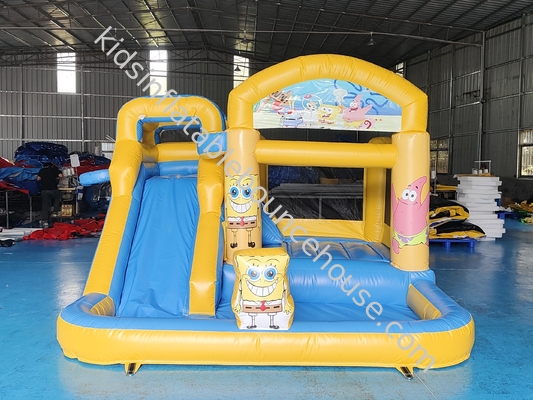 Commercial Fuego Infrarrojo Inflable Combo Esponja Bob Cuadrado Calzoncillos Casa de Salto con toboganes Casa de Salto Inflable en Agua