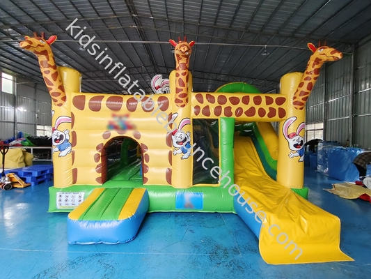 Commercial Grade Inflable al aire libre Combo Zoo Jirafa Inflable Casa de rebote con tobogán Castillo de salto divertido
