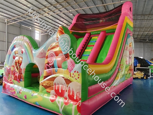 Parque de diversiones toboganes inflables secos Casa de dulces toboganes inflables Castillo para niños
