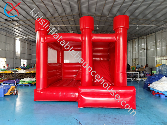 Casa de rebotes de boda inflatable roja personalizada con combo inflatable para la fiesta