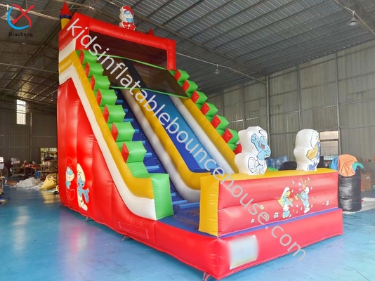 Comercial Los Pitufos Deslizadores Inflables Inflables Castillo Rebobinado Para Niños