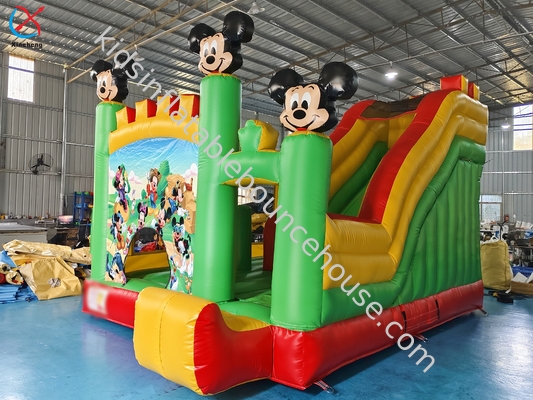 Custom Green Mickey Minnie Cute Anime Temático Niños Salto Castillo
