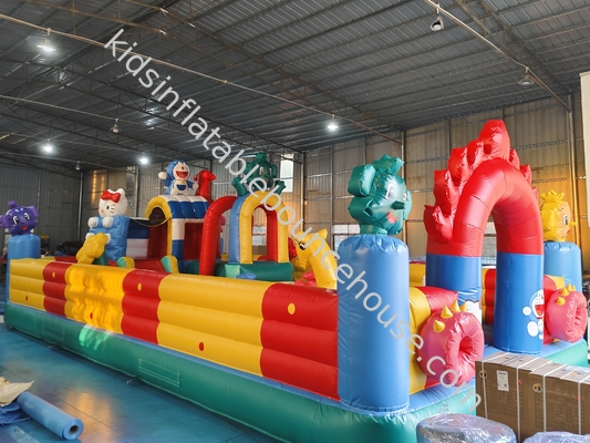 Personalizado Kitty Cat Doraemon Inflatable Juego Ciudad Casa Inflatable Castillo de toboganes Para Los Niños