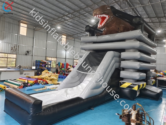 Nuevo diseño inflables castillo de rebote con diapositiva tema de dinosaurio comercial