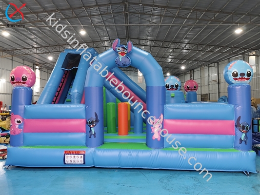 Impresión digital Combos inflables de punto Inflable Casa de salto con tobogán