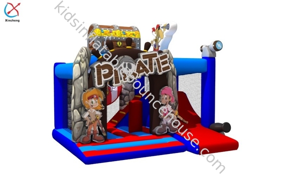 Nueva Impresión Digital de Diseño Inflable Pirata Casa Rebobina Con Diapositivas Para Niños