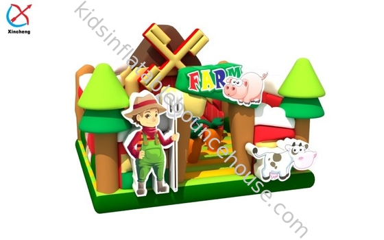 Casa de salto inflable al aire libre con plantación de toboganes Castillo inflable para niños